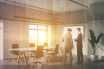 Wall Mural - Businessmen in white meeting room