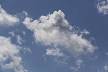 Wall Mural - white fluffy clouds in the blue sky.