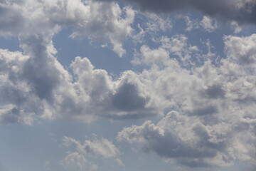 Wall Mural - white fluffy clouds in the blue sky.
