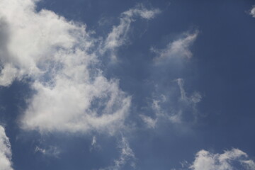 Wall Mural - white fluffy clouds in the blue sky.