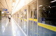 © siewwy84 - Empty Subway station making the yellow line for people waiting for train coming, In concept of the social distancing . The subway station public benefit conveniene for transpotation