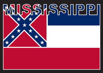 Canvas Print - Mississippi Text Flag