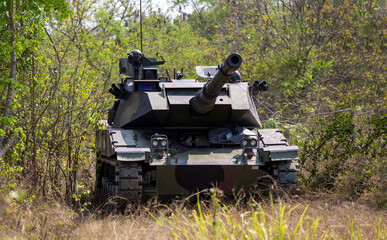 military armor tank in the forest