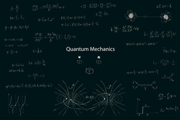 quantum mechanics, the concept. formulas and schemes on the topic of quantum entanglement and telepo