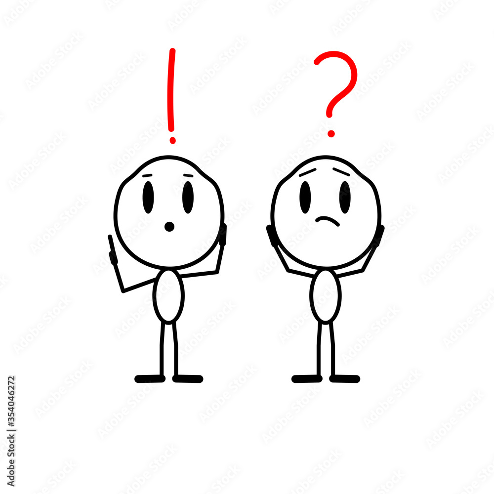 Vector human with a question mark over his head. Cartoon man with a ...