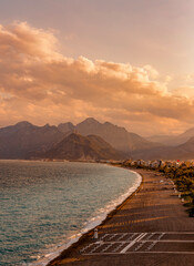 Wall Mural - Panoramic view of the mountains from Antalya in Turkey