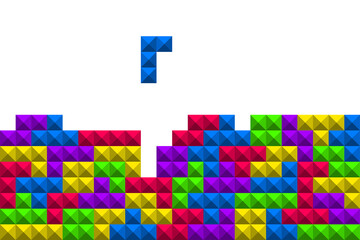Wall Mural - tetris game. abstract seamless pattern. geometric shape. seamless vector pattern. vector isolated il