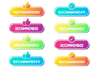 Poster - Set of recommended banners with thumb up and tick