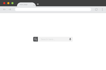 Wall Mural - browser window with search bar in a flat design