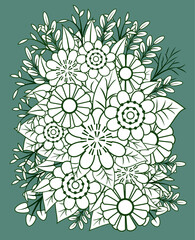 vector green coloring card