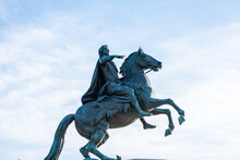 The Bronze Horseman, An Equestrian Statue Of Peter The Great In The Senate Square In Saint Petersburg, Russia.