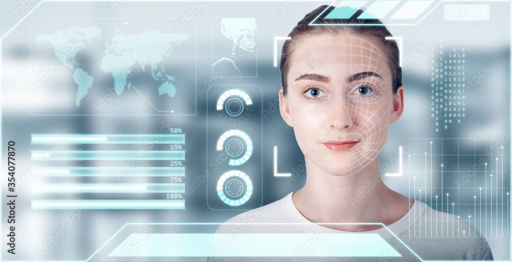 Futuristic Artificial Intelligence Biometric Facial Recognition ...