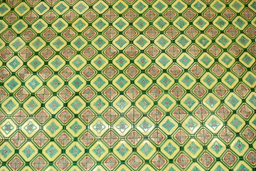 Sticker - Colorful tiles at Vietnamese temple.