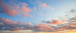 canvas print picture - Sunset sky clouds background. Beautiful landscape with clouds and orange sun on sky