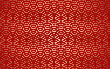 Vector stock Abstract Chinese traditional oriental ornament gold and red clouds new year background with beautiful gold asian style pattern seamless.