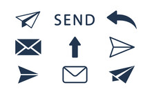 Icons To The Send A Message. Send Icons. Mail Icons. Vector Illustration.
