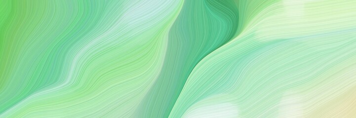 Poster - beautiful and smooth landscape orientation graphic with waves. contemporary waves illustration with pale green, ash gray and medium sea green color