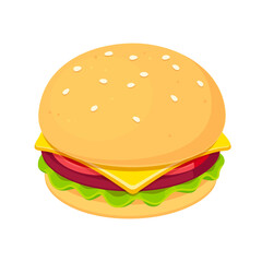Poster - Cartoon burger illustration