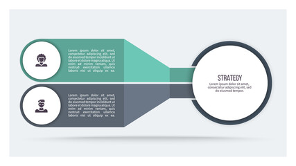 business infographic. organization chart with 2 options. vector template.