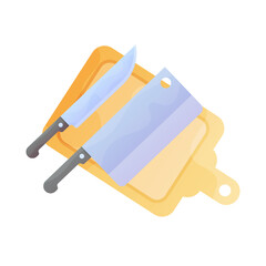 Kitchen Knifes in vector flat design set