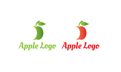 green Apple Logo and Red Apple Logo with modern style can for juice logo - fruit logo -drink symbol , food icon ,Vector EPS 10