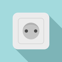 Sticker - Belgium power socket icon. Flat illustration of belgium power socket vector icon for web design