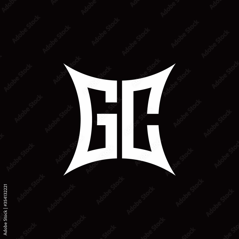GC monogram logo with sharped shape design template Stock Vector ...