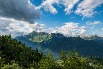 Canvas Print - Beautiful Julian Alps and Soca valley.