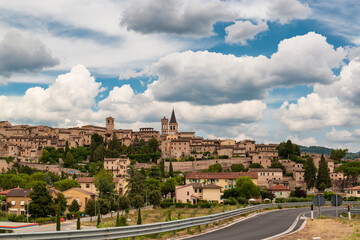 Sticker - Ancient italian town on the hill.