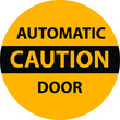 automatic caution door vector sign 