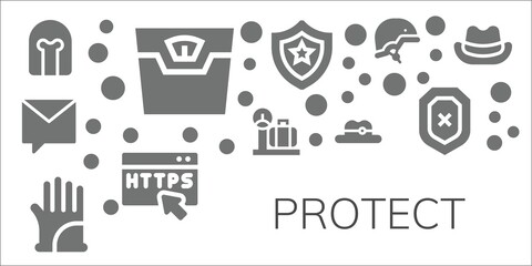 Canvas Print - protect icon set