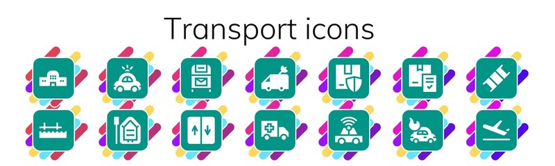 Sticker - transport icon set