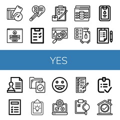 Wall Mural - yes icon set