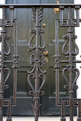 Iron ornamental design on vintage colonial homes