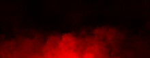 Panoramic Red Fog Mist Texture Overlays. Abstract Smoke Isolated Background For Effect, Text Or Copyspace . Stock Illustration.