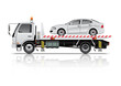 VECTOR EPS10 - tow truck and car, isolated on white background.