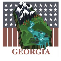 Wall Mural - Georgia state map