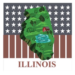 Poster - Illinois state map