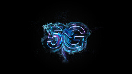 5G 3d abstract particle typeB