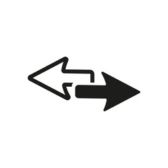 Simple icon of arrows showing traffic. Motion, conflict, refresh. Loading concept. Can be used for application icons, buttons and web pictograms