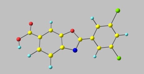 Poster - Tafamidis molecular structure isolated on grey