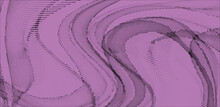 Abstract Geometric Purple Black Halftone Pattern. Soft Dynamic Lines