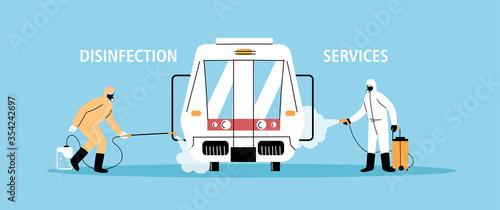 Fotografía service metro disinfection by coronavirus or covid 19