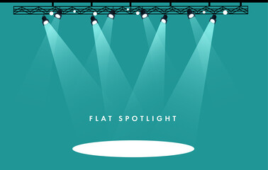 Wall Mural - flat vector stage with set of blue spotlights. blue stage lights. esp 10