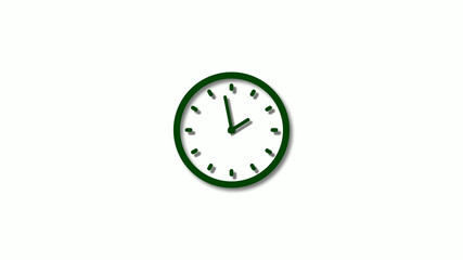 3d green 3d clock isolated on white background,New clock icon