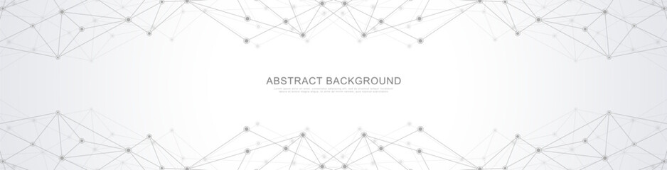website header or banner design with abstract geometric background and connecting dots and lines. gl