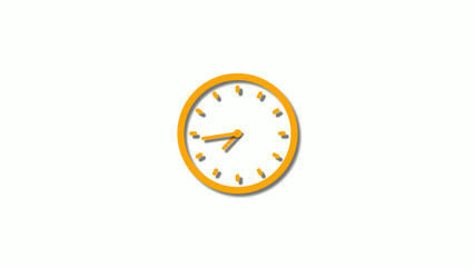 Orange color 3d clock icon,orange counting down 3d clock icon on white background