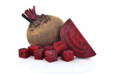 Set of beetroot isolated on white backgroud