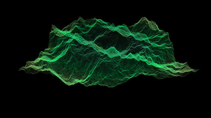 Leinwandbilder - Futuristic Holographic Terrain environment, geomorphology, topography and digital data telemetry information display motion graphic user interface head up display screen