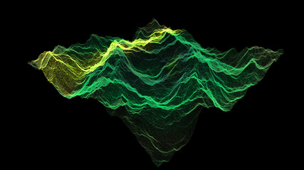 Leinwandbilder - Futuristic Holographic Terrain environment, geomorphology, topography and digital data telemetry information display motion graphic user interface head up display screen